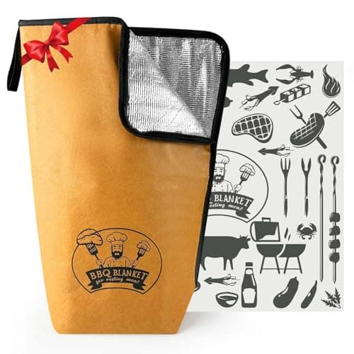 21-Inch BBQ Blanket for Resting Meat - Smoker Accessories, Insulated Brisket Bag for Party Picnic Camping, Anniversary Birthday Gifts for Men Dad Husband, 5-Layer Thermal Insulation (Brown-With Paper) - Image 1