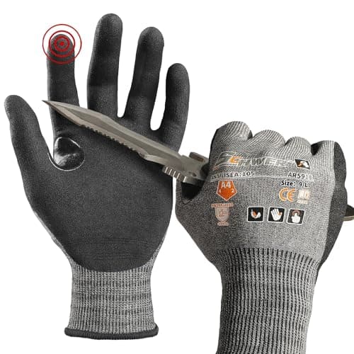 Schwer A4 AIR-SKIN Cut Resistant Work Gloves AR5918 with Extreme Lightweight & Thin, Grip Gloves for Gardening, Fishing, Refined Work, Mechanic, Touch-Screen, 3D-Comfort Fit, 1 Pair (XL) - Image 1