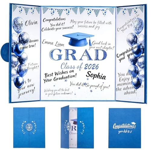 lipmo Blue Graduation Party Decorations Class of 2026 - Extra Large 22" x 14" Graduation Guest Book to Sign Signature Board for Graduation Gifts Congrats Grad Party Favors Supplies Decor Keepsake - Image 1