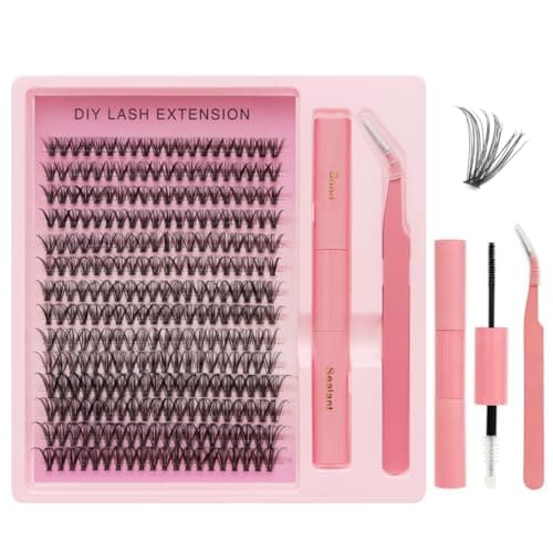 Cinlitek DIY Lash Extension Kit, 280PCS 30D Individual Cluster Lashes, Mixed Length 9–15mm, Bond and Seal with Applicator, At Home Lash Extensions for Natural Full Volume Look - Image 1