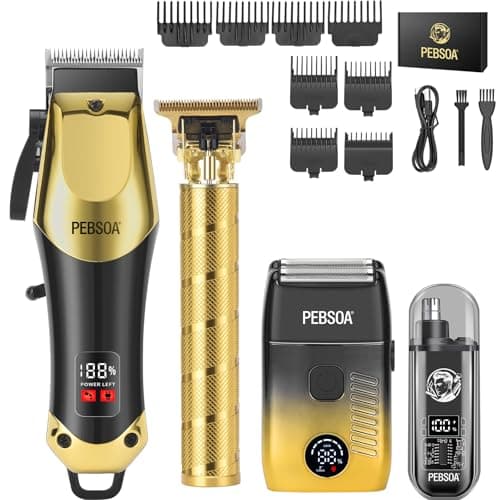 Men's Multi-Function Grooming Kit, featuring a cordless rechargeable hair clipper, T-shaped trimmer with zero-gap trimming,electric shaver,nose trimmer, designed for precise haircuts and beard styling - Image 1