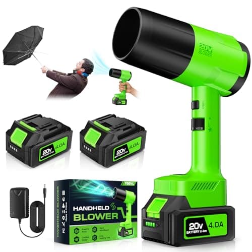 Leaf Blower Cordless, Handheld Leaf Blower with 2 X 4.0Ah Battery and Charger, 6 Speed Modes, Lightweight Blowers for Lawn Care, Patio, Yard, Dust,Blowing Leaves,Snow - Image 1