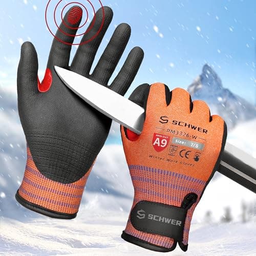 Schwer FreezeGuard-X Winter Work Gloves for Men and Women, ANSI A9 Cut Resistant Gloves for Extreme Protection, Freezer Glove With Super Grip, Touchscreen, Thermal Insulated, PM3326-W (S,1 Pair) - Image 1