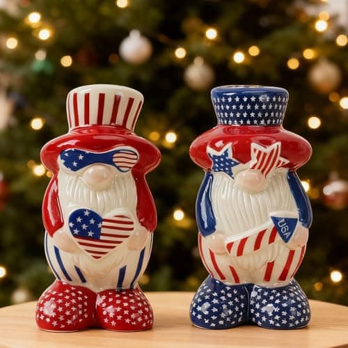 Gnome Ceramic Salt and Pepper Shakers Set (2-Pack)–Cute Kitchen Decor & Tabletop Ornament,Fun Novelty Gift for Valentine’s Day,Housewarming,Birthday,Holiday,Kitchen Accessories - Image 1
