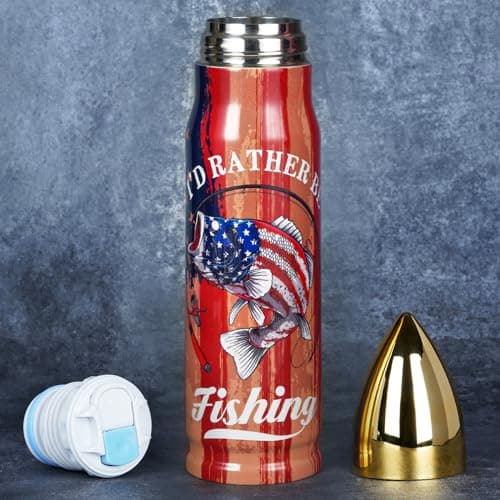Funslive Fishing Gifts for Men Dad - Valentines Day for Husband Mens Gifts Ideas - 17 oz Cool Bullet Tumbler Presents - Gift for Mens Who Have Everything - Husband Him Dad Gifts 2026 - Image 1