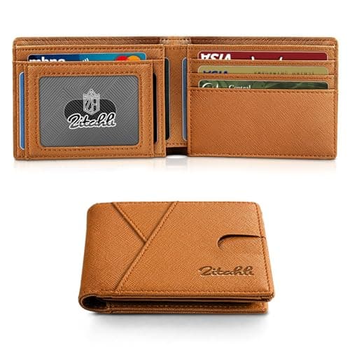 Zitahli Bifold Wallets for Men - Slim RFID Leather Credit Card Holder for 6-11 Cards, Minimalist Thin Wallet with ID Window & Cash Slot,Front Pockt Carteras Para Hombres, Birthday Gifts for Men - Image 1