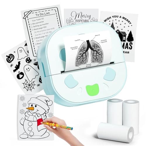 Mini Sticker Printer PrintPods, Portable Bluetooth Sticker Maker Machine with 3 Rolls Paper, D21 Thermal Inkless Photo Printer, Impresora Portátil for Phone DIY Photos Study Notes Journal Gift - Image 1