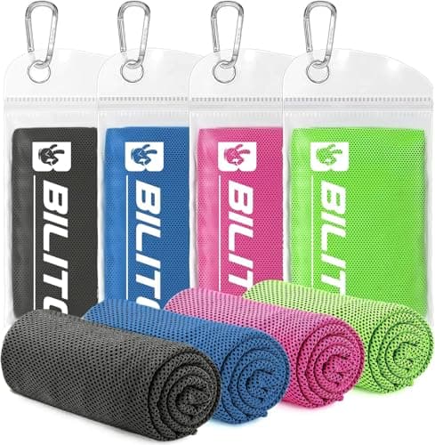 LSLCQW 4 Pack Cooling Towels (40"x12"), Cooling Towels for Neck and Face, Gym Towel for Working Out, Soft Breathable Microfiber Ice Towel for Yoga Sport Running Golf - Image 1