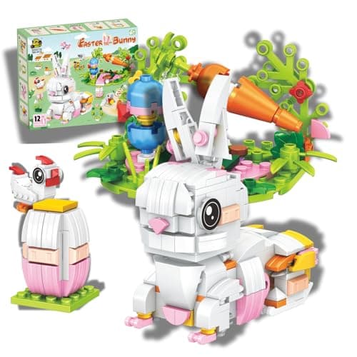 Tecnobicho STEM 12-in-1 Easter Rabbit Building Blocks Toys for Boys Girls 6 7 8 9 10 11 12 Years Old Creative Bunny Building Set Valentines Christmas Birthday Gifts - Image 1