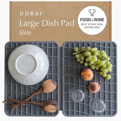Dorai Home Dish Pad - Diatomaceous Earth Stone Drying Mat for Kitchen Counter - Quick Drying -Stone Dish Drying Mat for Kitchen - (24.6" x 16.5") - Image 1