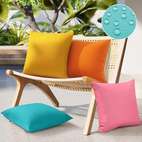 Outdoor Pillow Covers 18x18 Set of 4, Outdoor Waterproof Decorative Throw Pillow Covers for Garden Patio Tent Balcony Bench Couch Sofa - Image 1