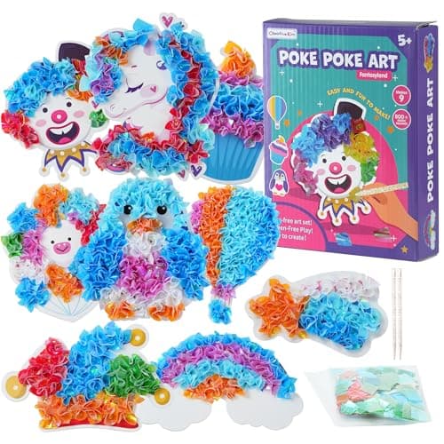 9PC Poke Art Kit for Girls Ages 4-8 | Princess Theme DIY Craft Kit | Mess-Free Fabric Puncture Painting | Creative Activity Gift for 6-12 Year Old Girls | Birthday Party Art Set - Image 1