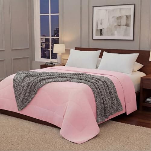 Regency Heights King Size Cooling Comforter, Breathable Blanket for Hot Sleepers, Lightweight All Season Bedding for Night Sweats, 108x90, Pink - Image 1