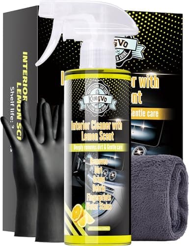 Car Interior Cleaner Spray, Multipurpose Leather Seat Cleaner Upholstery Car Cleaning Kit Auto Dashboard Vinyl Detailing Supplies Kit,Lemon Scent - Image 1