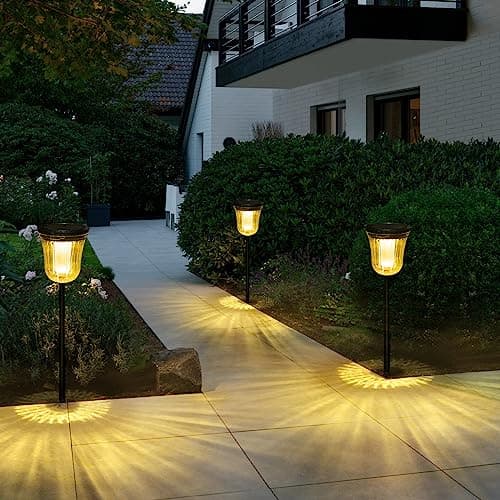 WTGEGF Solar Pathway Lights, 6 Pack 200 Lumens Super Bright Solar Lights Outdoor Waterproof with 2 Lighting Modes, Auto On/Off Outdoor Solar Lights for Yard, Walkway, Lawn, Driveway, Path,Outside - Image 1