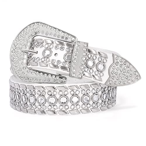 SUOSDEY Women Men Rhinestone Belt Unisex Sequin Strap Bling Crystal Western Studs Glitter Luxury Belt for Jeans Pants Dress - Image 1