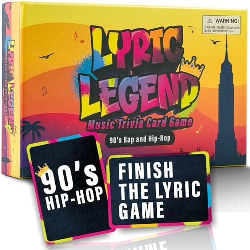 Lyric Legend 90s Hip-Hop and Rap Music Trivia Game Collection – Expandable Multi-Deck Finish The Lyrics Party Game Set for Game Night, Families & Groups - 3 Games in One Box! - Image 1