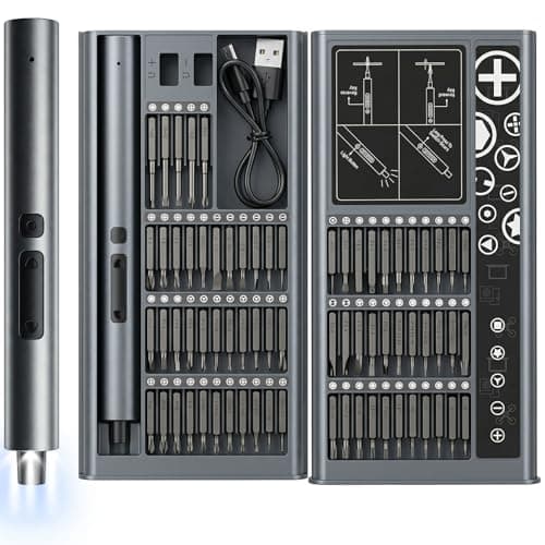 75 IN 1 Cordless Electric Screwdriver Set, Mini Precision Screwdriver Set, S2 Steel Bits, Dual Torque Settings, Type-C Rechargeable & LED Light, Power Screwdriver Repair Tool Kit for Camera Laptop - Image 1