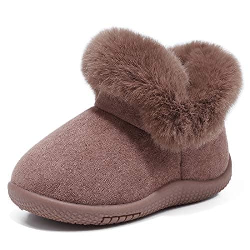 KEESKY Boots for Toddler Boys Suede Fur Lined Winter Warm Outdoor Footwear Size 7 M Toddler - Image 1