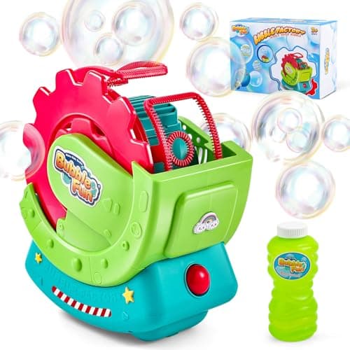 Bubble Machine for Toddlers Kids & Pets, with 8oz Safe Solution, Extra Large & Bubbles in Bubble Maker, Children & Pets Dog Toys Gift, Indoor/Outdoor Birthday Wedding Party Bubble Blower - Image 1