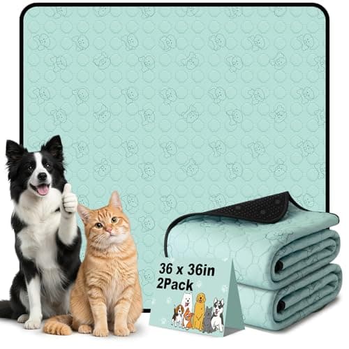 Washable Pee Pads for Dogs, 36"x36" 2 Pack Reusable Puppy Training Pads, Super Absorbent Waterproof Leak-Proof Dog Pee Pads, Non-Slip Bottom, Heavy Duty Whelping Pads for Crate, Playpen, Bed, Floor - Image 1