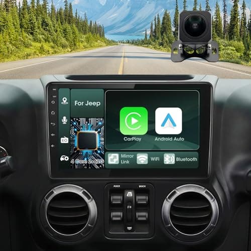 Nzjubo Car Radio Stereo for Jeep Wrangler JK 2007-2018 Grand Cherokee Patriot Compass Dodge Ram, Touch Screen Car Stereo with Bluetooth, Carplay, Android Auto, Backup Camera, Head Unit for Jeep JK - Image 1