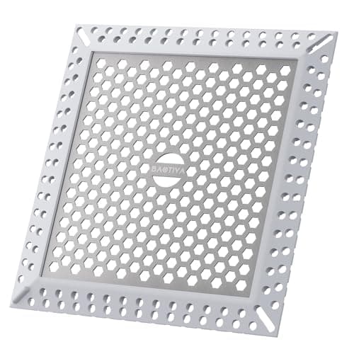 BAOTIYA Not Moving Shower Drain Hair Catcher,Effective Hair Catcher Shower Drain,Square Flat Shower Drain Cover Protector Filter,Efficient Drainage,Hair Trap Stopper (Gray, 4 inch) - Image 1