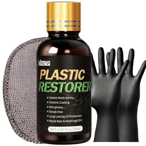 Plastic Restorer for Cars, Black Trim Restorer Car Plastic Restorers Black Crystal Coating for Automotive Parts Vehicles Interior Scratch Remover Shiny Car Stuff,30ML - Image 1