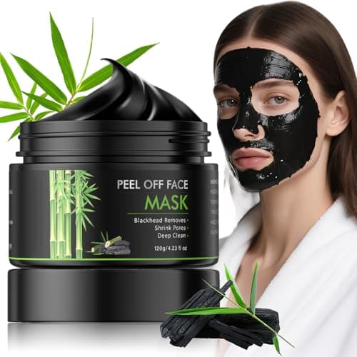 AOPEIBOTO Charcoal Peel Off Face Mask, Blackhead Remover Mask, Black Mask Peel Off for Nose, Deep Cleansing Face Proes, Dirts and Oil for Women & Men, 120g/4.23fl.oz