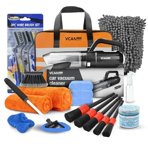 VCANENERGY Car Cleaning kit, Car Interior Detailing kit with 10000pa Car Vacuum Cleaner, Detailing Brush Set, Wheel Brush, Windshield Cleaner Tool, Complete Auto Accessories for Men, Women - Image 1