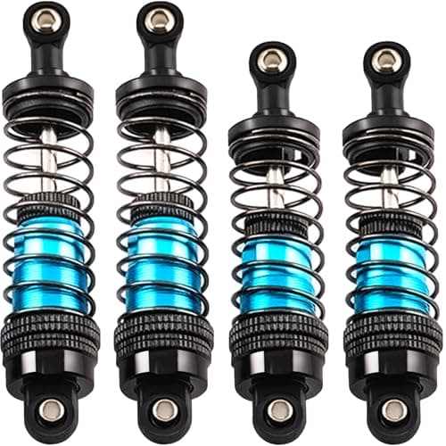 Oil-Fill Shock Absorbers for 1/14 1/16 1/12 RC Cars, 75mm & 81mm Hydraulic Suspension Kit, DIY Refillable Dampers with Alloy Body, Compatible for MJX, HSP, WLtoys, SCY, FMS, Traxxas (Oil Not Included) - Image 1
