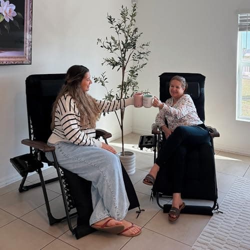 PURPLE LEAF Outdoor Reclining Chair Patio Zero Gravity Chaise Lounge Folding Chair with Removable Cushion Adjustable Headrest for Lawn Camping Beach Pool Black - Image 1