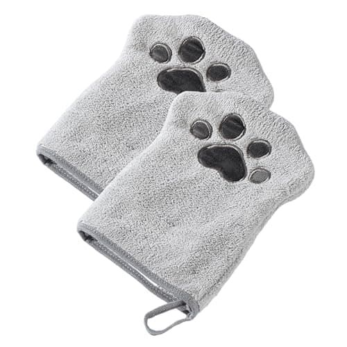 Muddi Mitt Microfiber Reusable Pet Wipes Grooming Towel Glove | Machine-Washable, Soft, Double-Sided Bath Mitt Replaces Wipes | Dirt Odor Removal | Gentle Paw Coat Cleaner | Dogs & Cats (A Pair) - Image 1