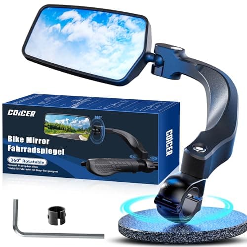 COICER E Bike Mirror Handlebar Mount, Bicycle Rearview for Handlebar