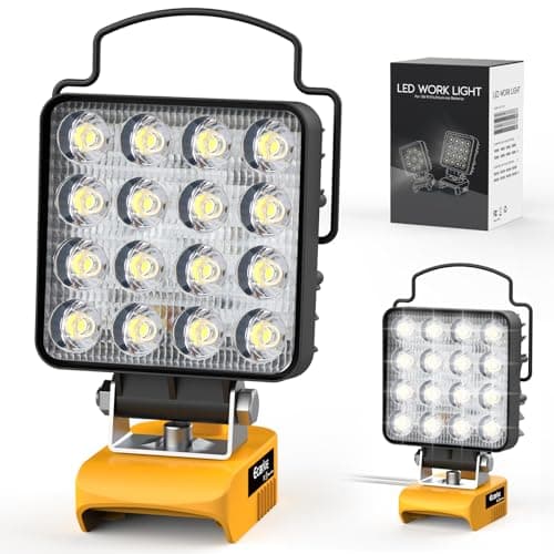 Ecarke LED Work Light Compatible with DeWALT 20V Batteries, 112W 11200LM Cordless Flood Light with Low Voltage Protection, 20V Tools Flood Light for Job Site, Construction Camping(Tool Only)