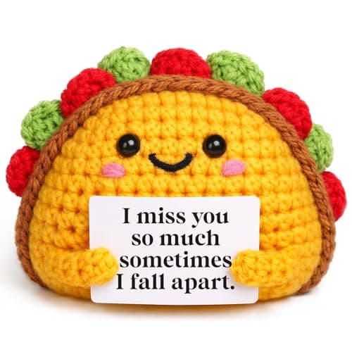 Mini Valentines Day Gifts for Him Her Couple Handmade Crochet Taco Miss You Gift for Boyfriend Girlfriend Romantic Birthday Anniversary & Long Distance Relationship Gift for Women Men Husband Wife - Image 1