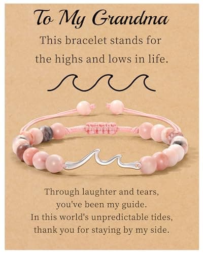 Sistble Mothers Day Gifts for Grandma, Grandma Birthday Gifts from Granddaughter Grandson Retirement Gift for Women Christmas Gift Jasper Beaded Bracelets Handmade Jewelry for Grandmother - Image 1