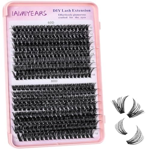 Lash Clusters Wispy 10-18mm 312pcs Volume Lash Extensions D Curvature Individual Lashes DIY Eyelash clusters Lashes fluffy false eyelashes(60+80D,0.07,10-18mm) - Image 1