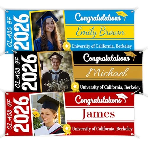 Personalized Graduation Banner 2026-Custom Photo Backdrop with Name & School Colors, Available in 4 Sizes, Photo Backdrop Ready - Image 1