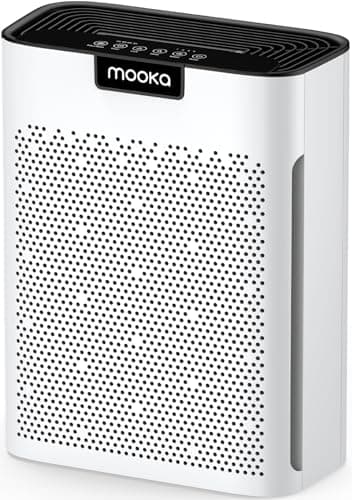Air Purifiers for Home Large Room 2200 Ft² with Washable Filters, MOOKA H13 HEPA Air Purifier for Home Pets Bedroom with Fragrance, Air Cleaner for Smoke Dust Pollen Pets Hair Odor, KJ190 White - Image 1