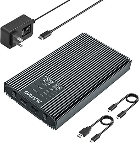 MAIWO NVMe SATA Duplicator Enclosure, M.2 SSD to USB 10Gbps Dual Bay Cloner Enclosure, Support Offline Clone Copy Function (K2022CL) - Image 1