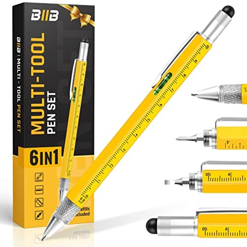 BIIB 6 in 1 Multitool Pen, Mens Gifts for Dad Boyfriend Husband, Anniversary Birthday Father‘s Day Gifts for Men, Gift for Men Who Have Everything, Dad Gift from Daughter Son, Cool Tools Gadgets - Image 1