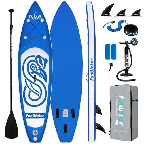FunWater 10'×31"×6" Inflatable Stand Up Paddle Board with Premium SUP Paddleboard Accessories, Wide Stable Anti-Slip EVA Deck,Paddle Boards for Adults & Youth of All Skill Levels - Image 1
