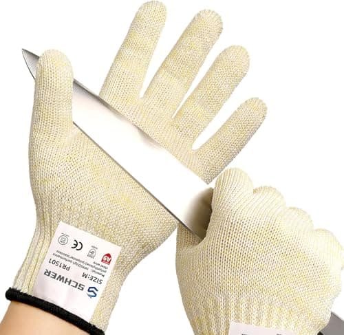 Schwer SlicePro ANSI A9 Cut Resistant Gloves, Food Grade Cutting Gloves for Kitchen Food Prep, Mandoline Gloves for Meat Cutting, Oyster Shucking, Fish Fillet Processing, PR1501, XL - Image 1