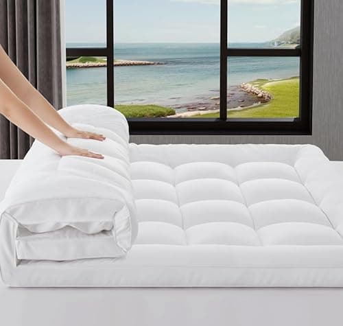 3 Inch Mattress Topper Twin Size Breathable Filled Soft Fluffy Supportive for Back Pain Relief, Bed Mattress Pad Pillow Topper with Extra Thick Padded Protector for 8"-21" Deep Pocket - Image 1