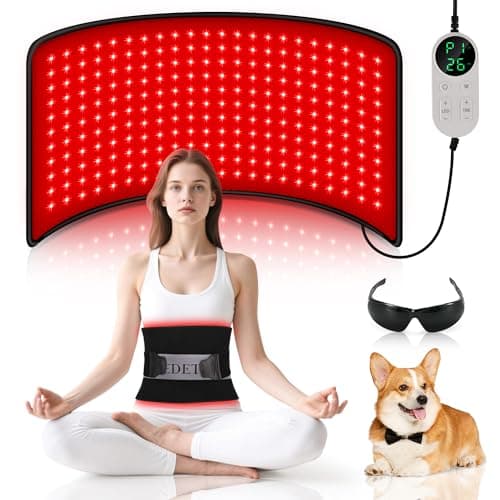 Pedete Red Light Therapy for Body, 24’’ x 12’’Large Infrared Light Therapy Pad with Timer Remote Control, 660nm 850nm Home Light Therapy for Knee Shoulder Back Muscle Joint (with Elastic Strap) - Image 1