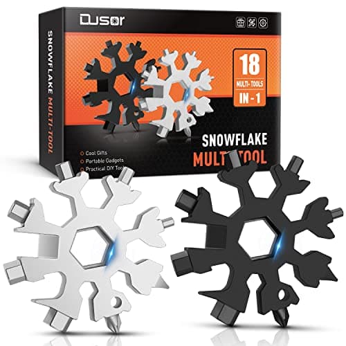 Dusor Gifts for Men Him Dad Husband, 18-in-1 Snowflake Multitool, Stocking Stuffers for Adults, Mens Gifts for Christmas, Gift for Dad Who Want Nothing, White Elephant Gift for Adults, Tools for Men - Image 1