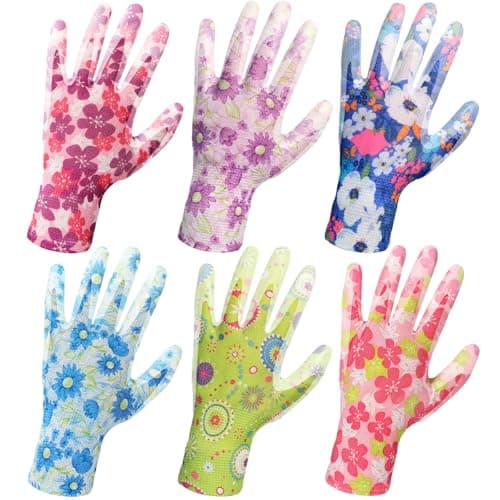 Nimalpal 6 Pairs Gardening Gloves Great Gifts for Women and Men, Summer Work Gloves Men Breathable Latex Coated Patio Garden Gloves, Outdoor Protective Work Gloves - Image 1
