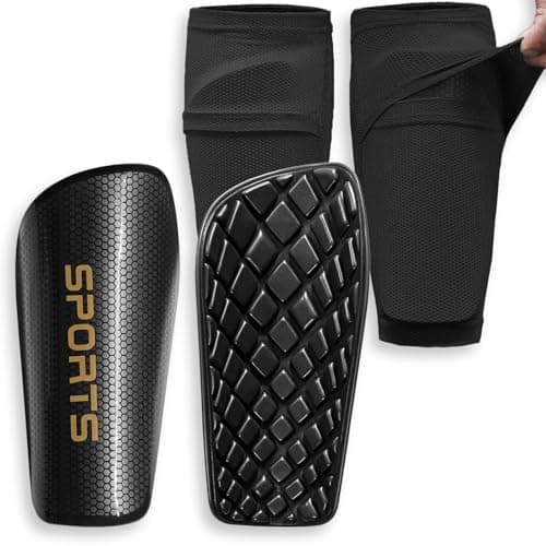 LPONJAR Soccer Shin Guards for Kids Youth Adults - Shin Pads and Sleeves with Optimized Insert Pocket for Boys Girls Men Women for Football Games - Protective Soccer Equipment - Image 1