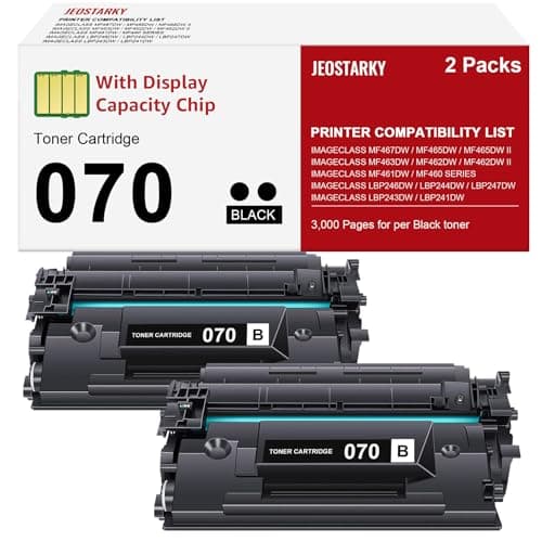 Jeostarky Compatible for Canon 070 Black Toner Cartridge Replacement for Canon 070h CRG070 Toner for Canon ImageCLASS MF465dw MF462dw MF460dw LBP246dw LBP247dw LBP243dw LBP240dw Laser Printer 2 Pack - Image 1